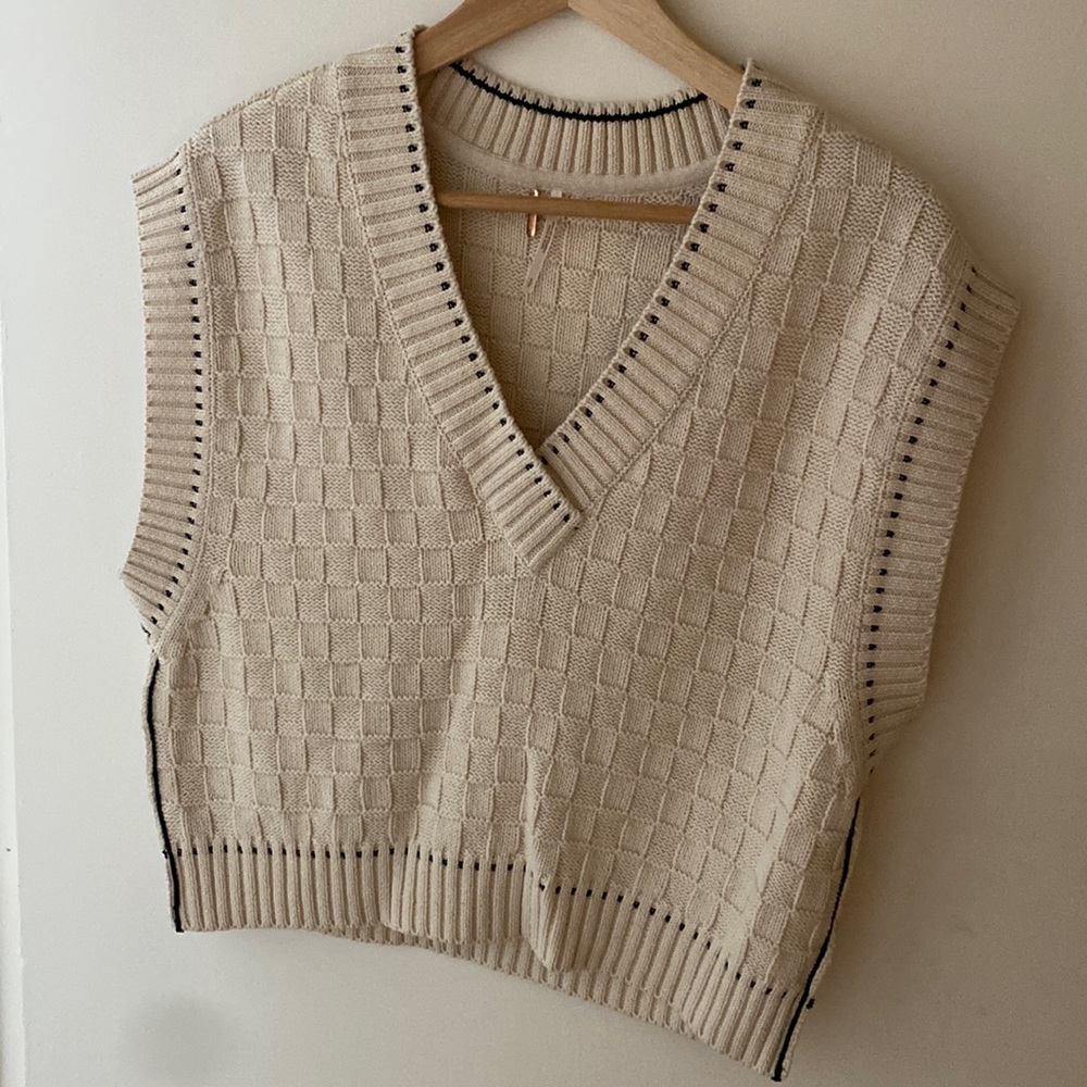 Free People Cream knit vest